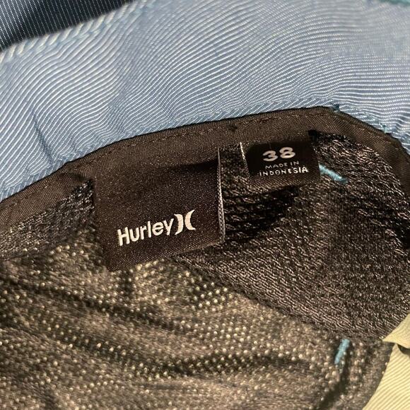 Hurley Mens Size 38 Blue Flat Front Lightweight Shorts Performance Hybrid Walk - Picture 6 of 7